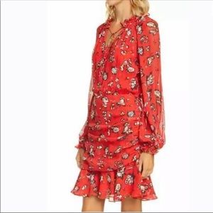 NWT Veronica Beard Alena Red Floral Dress sz 14